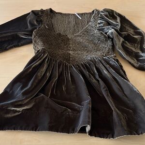 Free People Black Velvet Mini Dress